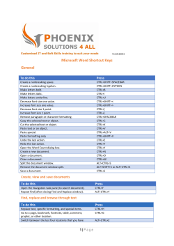 Microsoft Word Shortcut Keys General