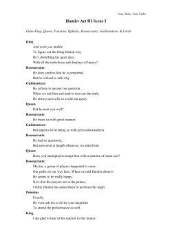 Hamlet Act III Scene I