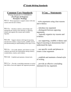 Common Core Standards I Can&hellip; Statements