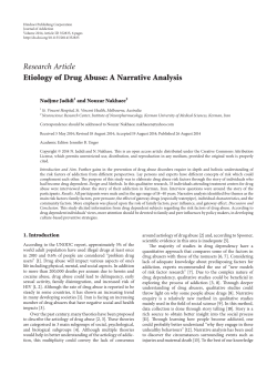 Etiology of Drug Abuse: A Narrative Analysis