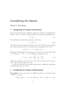 Completing the Square