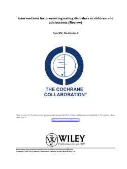 Interventions for preventing eating disorders in children and