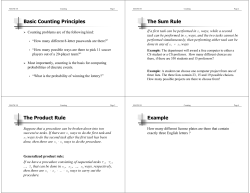 Basic Counting Principles The Sum Rule The Product Rule Example