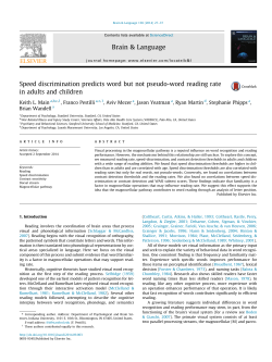 Speed discrimination predicts word but not pseudo