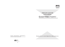 Dietary advice following Gastrectomy