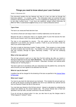 Things you need to know about your Loan Contract