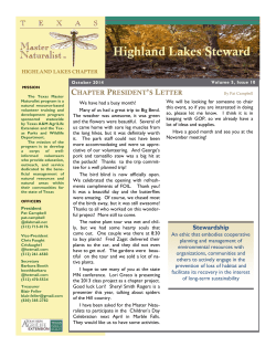 Highland Lakes Steward - Texas Master Naturalist