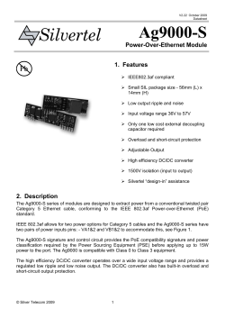 Ag9000-S Power Over Ethernet Module