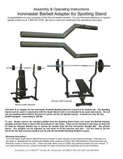 Ironmaster Barbell Adapter for Spotting Stand