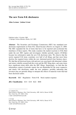 The new Form 8-K disclosures