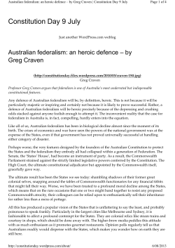 Australian federalism: An heroic defence