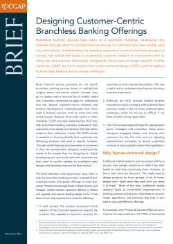 Designing Customer-Centric Branchless Banking Offerings