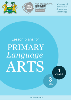 Lesson Plans for Primary Language ARTS Class 1