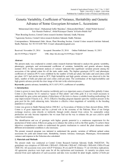Genetic Variability, Coefficient of Variance, Heritability and Genetic