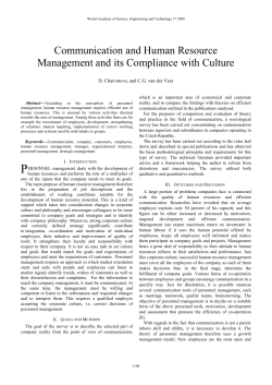 Communication and Human Resource Management and its