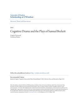 Cognitive Drama and the Plays of Samuel Beckett
