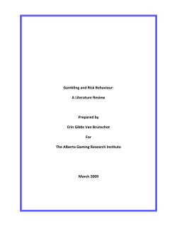 Outline: Gambling and Risk Behaviour
