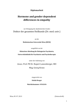 Hormone and gender dependent differences in empathy