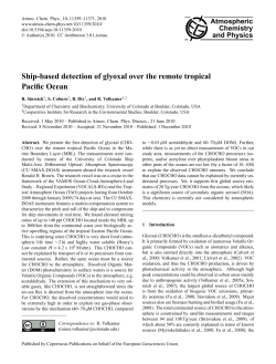 Ship-based detection of glyoxal over the remote tropical Pacific Ocean