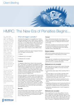 HMRC: The New Era of Penalties Begins