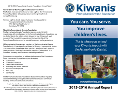 PKF Annual Report 015-2016 - Pennsylvania Kiwanis Foundation