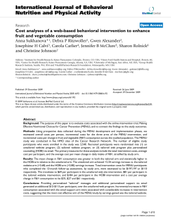 Cost analyses of a web-based behavioral intervention to enhance