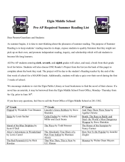 Elgin Middle School Pre-AP Required Summer Reading