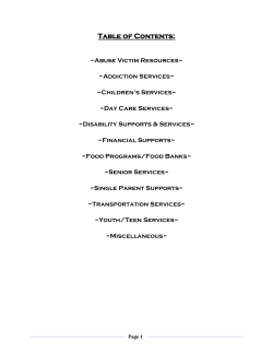 Table of Contents: - Lanark County Housing Corporation