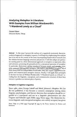 Analyzing Metaphor in Literature: With Examples from William