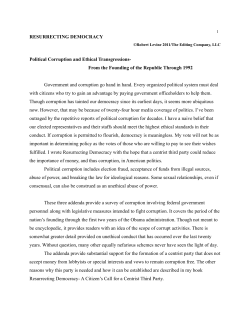 History of Political Corruption -1992