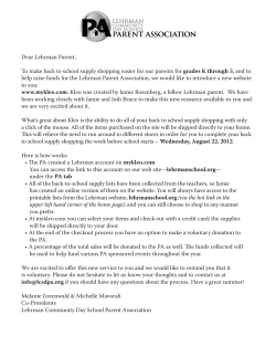 Dear Lehrman Parent, To make back to school supply shopping