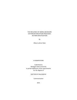 THE INFLUENCE OF MORAL BEHAVIORS ON PERSON