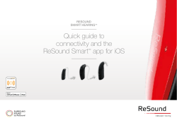 Quick guide to connectivity and the ReSound Smart&trade; app for iOS