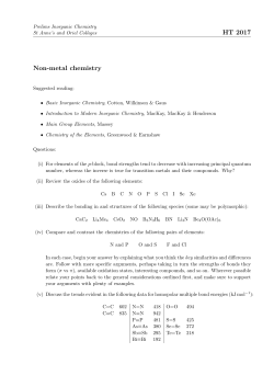 HT 2017 Non-metal chemistry