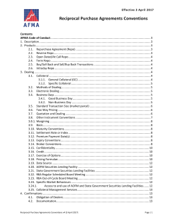 AFMA Reciprocal Purchase Agreements Conventions