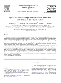 Quantitative relationships between modern pollen rain and climate