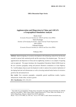 Agglomeration and Dispersion in China and ASEAN