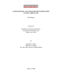NYS Climate data for Living Snow Fences