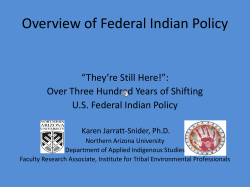 Federal Indian Policy - Northern Arizona University