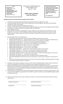 Commissioners Meeting Minutes January Adjourn Term April 22nd