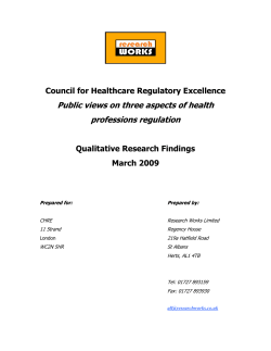 Public views on three aspects of health professions regulation 2009