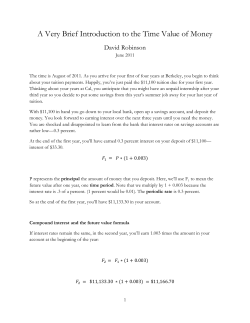 A Very Brief Introduction to the Time Value of Money