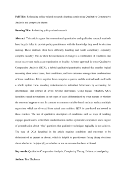 Rethinking policy-related research: charting a path using qualitative