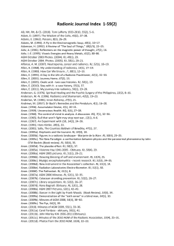 Radionic Journal Index 1-59(2)