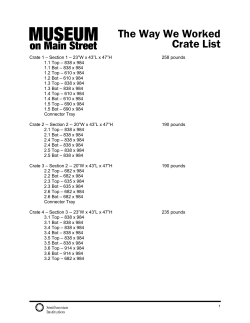 The Way We Worked Crate List
