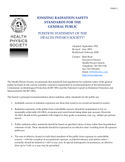 PS005-3 Ionizing Radiation Safety Standards for the General Public