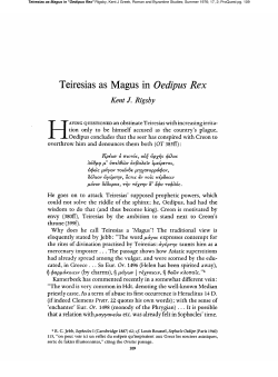 Teiresias as Magus in Oedipus Rex