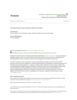 Free Indirect Discourse in Farsi Translations of Woolf`s Mrs. Dalloway