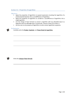 Math 112 Class Notes Section 5.4 (2015