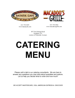 Catering Menu